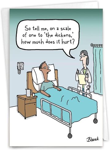 NobleWorks - 1 Funny Get Well Geting Card مع Envelope (4.63 × 6.75 بوصة) Chardonnay Drip - C6075GWG in Kuwait