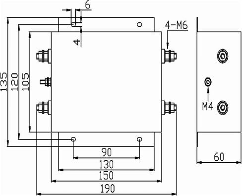 60A double section filter AN-60B22FB 250V servo motor dedicated power in Kuwait