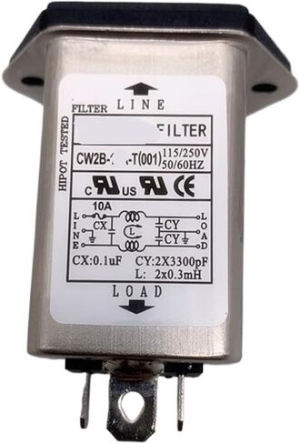 فلتر طاقة 220 فولت مقبس تأمين فردي مزدوج CW2B-10A/3A/6A-T(CW2B -10A -T 002 تأمين مزدوج) in Kuwait