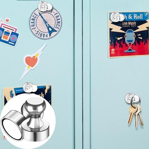 12pack Silver Fridge Magnets Refrigerator Whiteboard Small Strong Magnet Classroom Kitchen Accessories Decorative Locker Set Decor Must Haves Office Calendar Refrigerador Magnetic Cute Crafts in Kuwait