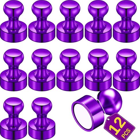 12pack Purple Fridge Magnets Refrigerator Whiteboard Small Strong Magnet Classroom Kitchen Accessories Decorative Locker Set Decor Must Haves Office Calendar Refrigerador Magnetic Cute Crafts in Kuwait