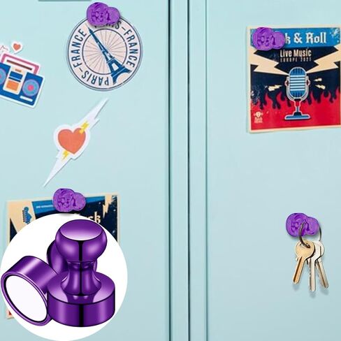 12pack Purple Fridge Magnets Refrigerator Whiteboard Small Strong Magnet Classroom Kitchen Accessories Decorative Locker Set Decor Must Haves Office Calendar Refrigerador Magnetic Cute Crafts in Kuwait