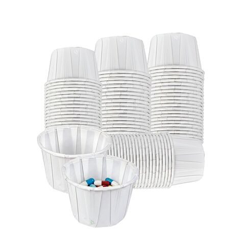 كوب طبي ورقي أبيض للاستعمال مرة واحدة من EcoQuality بوزن 0.5 أونصة مع حافة ملفوفة - توزيع الأدوية، وإعداد الجرعة، والتعامل مع العينات، والعيادات، والصيدليات، وطب الأسنان، واستخدام المختبر (4000) in Kuwait