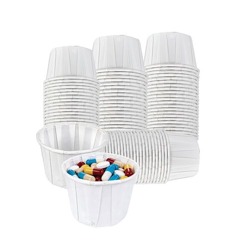 EcoQuality 1oz Disposable White Paper Medicine Cup with Rolled Rim - Medication Dispensing, Dose Prep, Sample Handling, Clinics, Pharmacies, Dental, and Lab Use (2500) in Kuwait