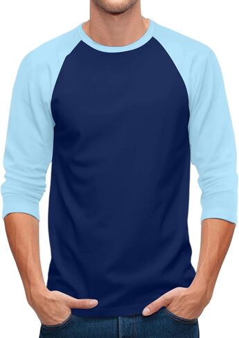 WENKOMG1 Men's 3/4 Sleeve Baseball T Shirt Athletic Fit Training Workout Tee Tops, S-3XL in Kuwait