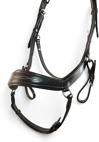 Pressure Relief Fancy Stitch Comfort Ergonomic Horse Bridle Havana Brown | Ergonomic | Comfortable | Durable (Bridle + Leather Reins, Full/Horse) (Fancy Stitch - Full/Horse) in Kuwait