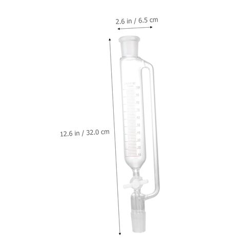 قمع فصل زجاجي، معدات مدببة أسطوانية لفصل السوائل مع محبس PTFE مناسب لمختبرات العلوم والاستخدام الصناعي in Kuwait