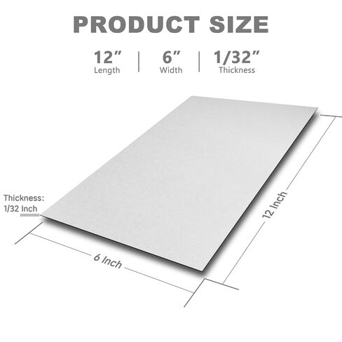 4 Pack 430 Stainless Steel Sheets Metal, 12" x 6" x 1/32" (0.8MM) Sheet Metal, Food Grade Steel Plate Perfect for DIY, Kitchen & Crafts, Corrosion Resistant for Automotive & HVAC in Kuwait