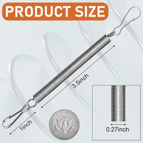 15-Pack Heavy Duty Extension Springs 5" x 0.27" – Stainless Steel Tension Springs with Hooks for Screen Doors, Recliners, Pets, Crafts & Furniture – Rustproof, 11.8" Max Stretch in Kuwait