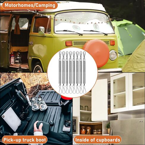15-Pack Heavy Duty Extension Springs 5" x 0.27" – Stainless Steel Tension Springs with Hooks for Screen Doors, Recliners, Pets, Crafts & Furniture – Rustproof, 11.8" Max Stretch in Kuwait