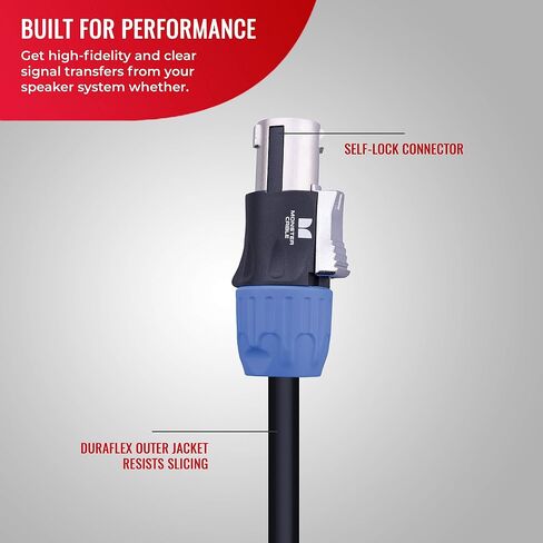 Monster Prolink Performer 600 Speaker Cable, 20ft Speakon Cable with Speakon Connectors, Speaker Cable with Twist-Lock Speaker Connector in Kuwait