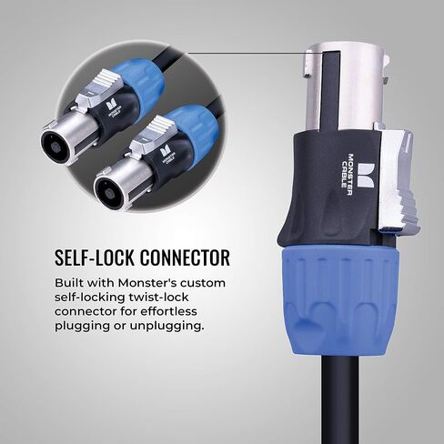 Monster Prolink Performer 600 Speaker Cable, 20ft Speakon Cable with Speakon Connectors, Speaker Cable with Twist-Lock Speaker Connector in Kuwait