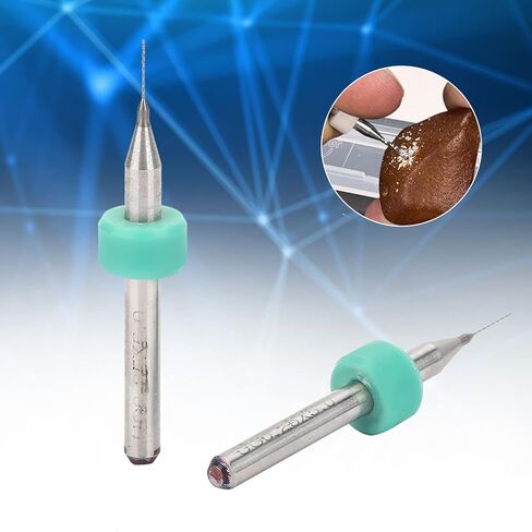 High Hardness Mini Carbide Drill Bits Set Large Space Excellent Sharpness Tool Design Printed Circuit Board SMT CNC Engraving 10PCS (0.25mm) in Kuwait