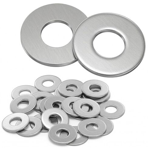 QWORK 3/8" x 1" OD Stainless Steel Flat Fender Washers, 25 Pcs 18-8 (304) Wide Washers 0.080" Thick Corrosion Resistant for Bolts and Screws in Kuwait