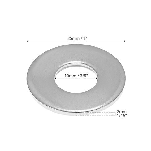 QWORK 3/8" x 1" OD Stainless Steel Flat Fender Washers, 25 Pcs 18-8 (304) Wide Washers 0.080" Thick Corrosion Resistant for Bolts and Screws in Kuwait