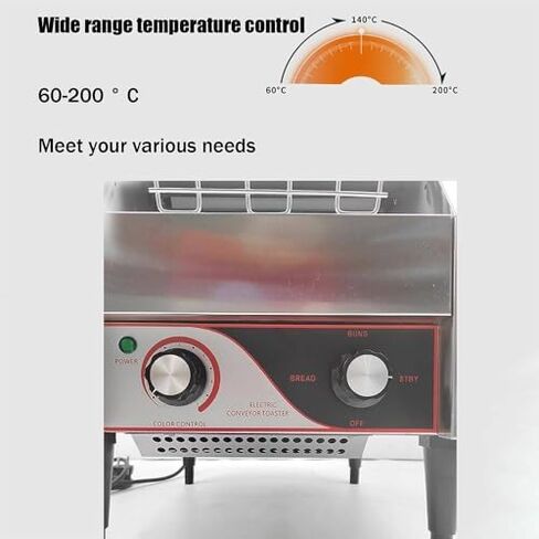 Commercial Electric Conveyor Bread Toaster - Automatic High-Capacity Oven with Temperature Control - Toasts 150/300/450 Bread Slices/Hour for All Your Toasting Needs in Kuwait