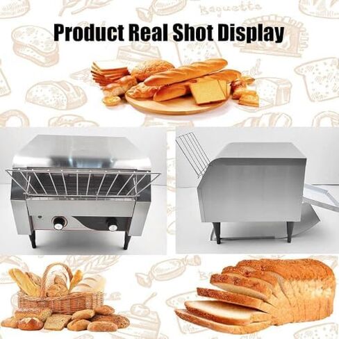 Commercial Electric Conveyor Bread Toaster - Automatic High-Capacity Oven with Temperature Control - Toasts 150/300/450 Bread Slices/Hour for All Your Toasting Needs in Kuwait