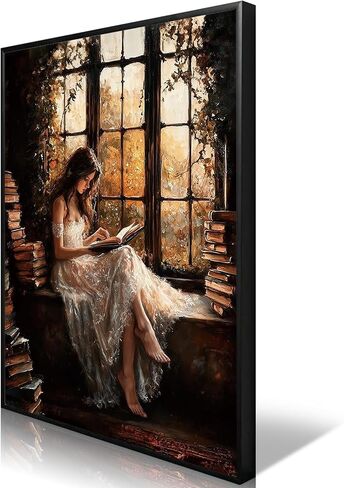 uoyien Vintage French Canvas Wall Art Famous Artwork Woman Reading Portrait Oil Painting Dark Academia Aesthetic Print 19th Century Antique Poster Retro Gallery Home Decor16x24in Unframed in Saudi Arabia