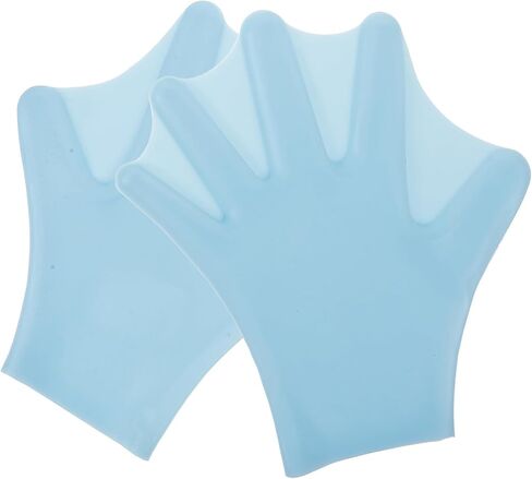 1 Pair Swimming Hand Paddles Silicone Webbed Swim Gloves with Wrist Adjustable Straps for Swim Games and Water Fitness Classes, Lightweight Water Resistance Training Gloves in Kuwait