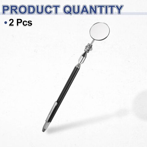 HARFINGTON 2pcs 3 in 1 Telescoping Inspection Mirror 1.2" Round 6.4" to 29.3" 360 Degree Stainless Steel Extendable Mirrors with Magnetic Pickup Tool and Marking Needle for Technicians, Black in Kuwait