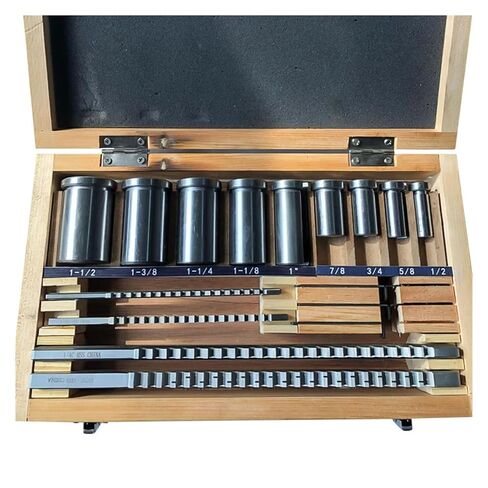 Inch Size HSS Keyway Broach Set 18pcs 4 Broaches 9 Collared Bushings 5 Shims Inch Industrial Tools Precision Engineering in Saudi Arabia