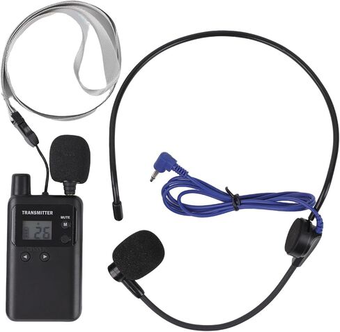 AGJ Wireless Tour Guide System Tour Guide Microphone, Tour Guide Headsets 1 Transmitter 813T Assisted Listening Simultaneous Interpretation Translation System for Church Court in Kuwait