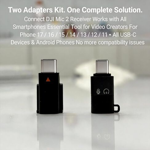 محول الهاتف المحمول من النوع C لجهاز استقبال DJI Mic 2، مع USB-C أنثى إلى ذكر، التوصيل والتشغيل، موصل ميكروفون لاسلكي بديل للهواتف الذكية/الكمبيوتر الشخصي/الكمبيوتر اللوحي in Kuwait