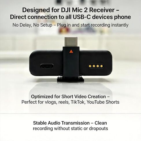 محول الهاتف المحمول من النوع C لجهاز استقبال DJI Mic 2، مع USB-C أنثى إلى ذكر، التوصيل والتشغيل، موصل ميكروفون لاسلكي بديل للهواتف الذكية/الكمبيوتر الشخصي/الكمبيوتر اللوحي in Kuwait