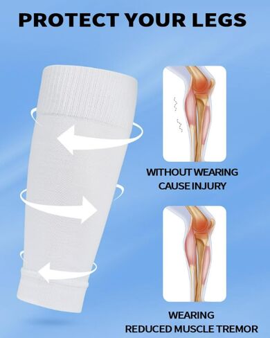 Men's Shin Guard Socks - Compression Breathable Sports Mid-Length Football Socks in Kuwait