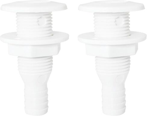 2PCS 5/8 Inch Hull Through Hull Fitting Nylon Plastic Drain Port Fits 16mm Inner Diameter Hose for RV Water Tanks Small Ship Ventilation Pipes White in Kuwait