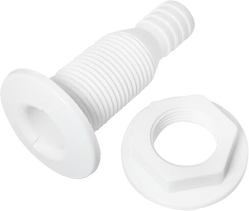 2PCS 5/8 Inch Hull Through Hull Fitting Nylon Plastic Drain Port Fits 16mm Inner Diameter Hose for RV Water Tanks Small Ship Ventilation Pipes White in Kuwait