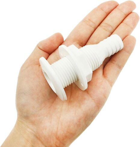 2PCS 5/8 Inch Hull Through Hull Fitting Nylon Plastic Drain Port Fits 16mm Inner Diameter Hose for RV Water Tanks Small Ship Ventilation Pipes White in Kuwait