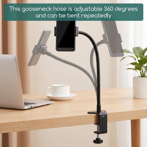 2 Pack 12" Gooseneck, Flexible Gooseneck Tube, 1/4"-20 Female to Male Thread Metal Extension Arm for Camera, Microphone, Phone Holder, Black in Saudi Arabia