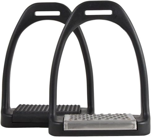 Dura-Tech Lightweight Polymer Stirrup Irons | Size 4 3/4 |Wider Foot Bed for Stability | Includes Rubber and Metal Grip Pads | Shock Absorbent | Ideal for Everyday Riding and Training in Kuwait