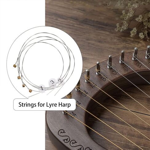 Vaguelly 10Pcs Lyre Strings Replacement Kit Steel Strings for Lyre Harp Accessories Enhance Sound Sweetness and Resonance for Musicians in Kuwait