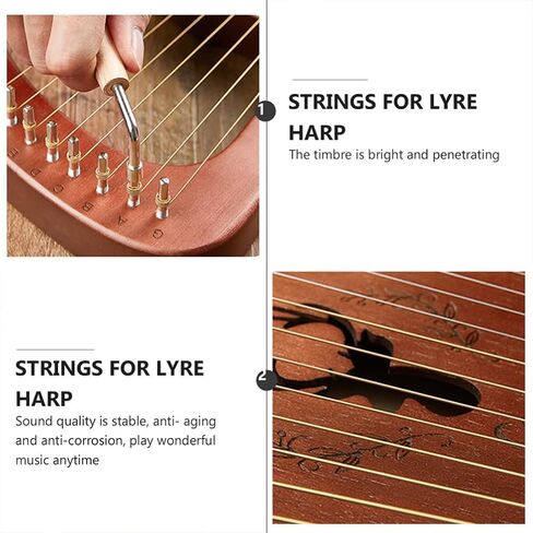 Vaguelly 10Pcs Lyre Strings Replacement Kit Steel Strings for Lyre Harp Accessories Enhance Sound Sweetness and Resonance for Musicians in Kuwait