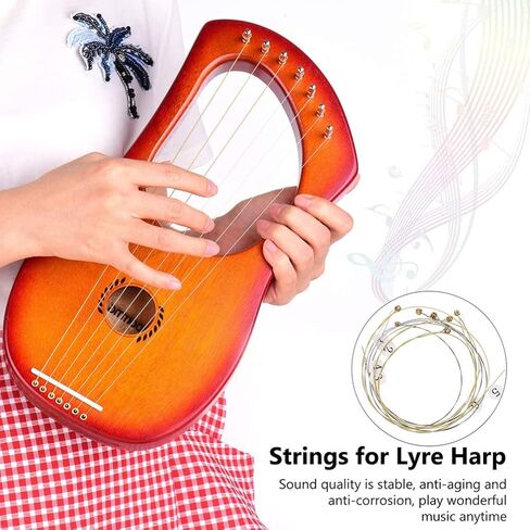 Vaguelly 10Pcs Lyre Strings Replacement Kit Steel Strings for Lyre Harp Accessories Enhance Sound Sweetness and Resonance for Musicians in Kuwait