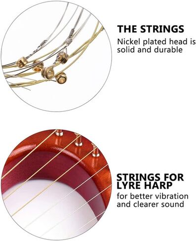 Vaguelly 10Pcs Lyre Strings Replacement Kit Steel Strings for Lyre Harp Accessories Enhance Sound Sweetness and Resonance for Musicians in Kuwait