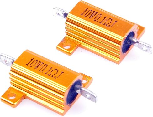 10 Watt 0.1 Ohm 5% Wirewound Resistor Electronic Aluminium Shell Resistor Gold (Pack of 2) in Kuwait