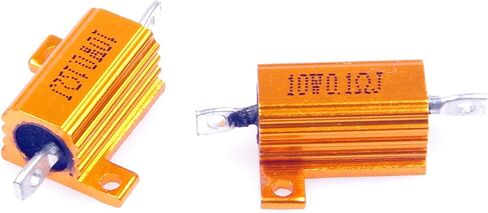 10 Watt 0.1 Ohm 5% Wirewound Resistor Electronic Aluminium Shell Resistor Gold (Pack of 2) in Kuwait
