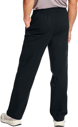 Hanes Essentials Sweatpants, Men’s Cotton Jersey Pants with Pockets, 33", Black, Large (Pack of 3) in Kuwait