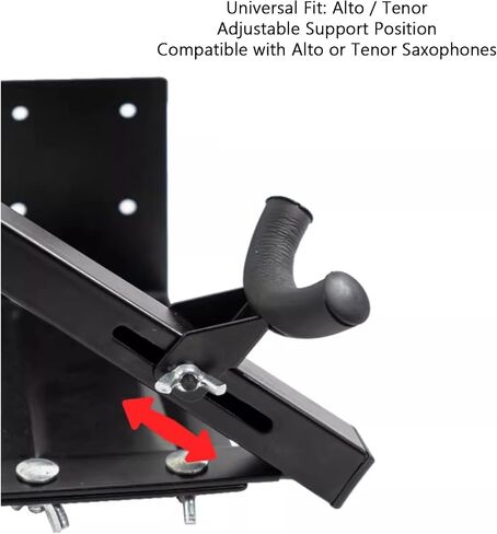 Wall-Mounted Alto/Tenor Saxophone Stand,Angle-Adjustable Saxophone Stand Holder Rack,with Padded Holder,Lightweight and Compact in Kuwait