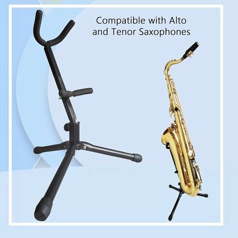 Alto/Tenor Saxophone Stand,Portable Folding Saxophone Stand,Musical Instrument Accessories,with Non-Slip Feet and Padded Holder,for Stage and Travel in Kuwait