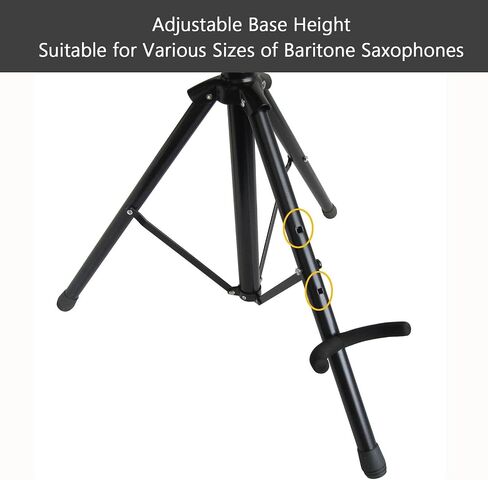 Folding Saxophone Stand,Alto/Tenor Sax Tripod Holder Rack,Adjustable Hight 80-100cm,with Non-Slip Feet and Padded Holder,for Stage Travel in Kuwait