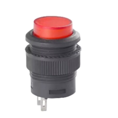 (5 قطع) زر ضغط دائري R16-503B إعادة ضبط ذاتي 2 دبوس مفتاح زر ضغط صغير 250 فولت 3 أمبير 16 مم مفتاح زر ضغط صغير منشط بالطاقة المستديرة (أحمر) in Kuwait