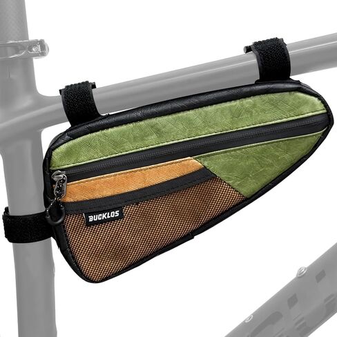 BUCKLOS Bike Frame Triangle Bag, 0.85L TPU Polyester Waterproof Bicycle Top Tube Bag, Strap-On Under Seat Storage Pouch with Sealed Zipper for Mountain Road Bike Cycling Accessories in Kuwait