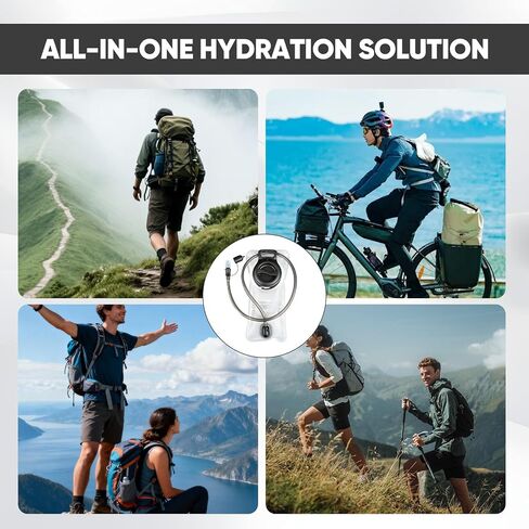 المثانة الترطيب البديلة المتوافقة مع حقيبة الظهر Camelbak، المثانة المائية سعة 2 لتر لحقيبة الظهر للمشي لمسافات طويلة، خزان مانع للتسرب خالٍ من مادة BPA مع صمامين بديلين للعض، حزمة ترطيب للتخييم وركوب الدراجات in Kuwait