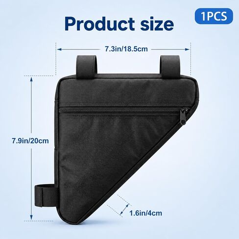 Bicycle Frame Bag, Bike Frame Bag, Lightweight Waterproof Cycling Storage Bags for Road and Mountain Bikes, Black in Kuwait