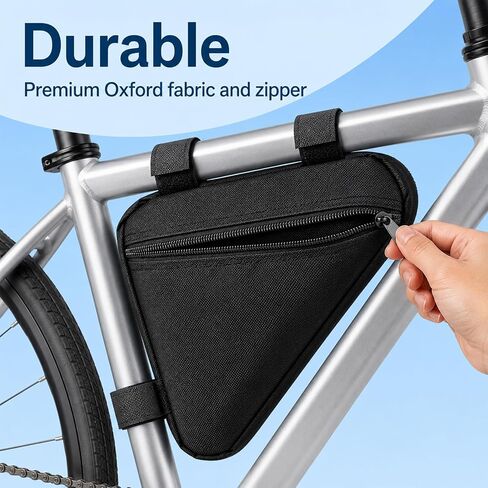Bicycle Frame Bag, Bike Frame Bag, Lightweight Waterproof Cycling Storage Bags for Road and Mountain Bikes, Black in Kuwait