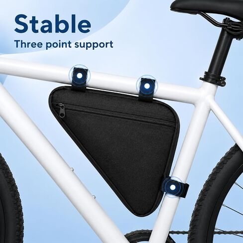 Bicycle Frame Bag, Bike Frame Bag, Lightweight Waterproof Cycling Storage Bags for Road and Mountain Bikes, Black in Kuwait